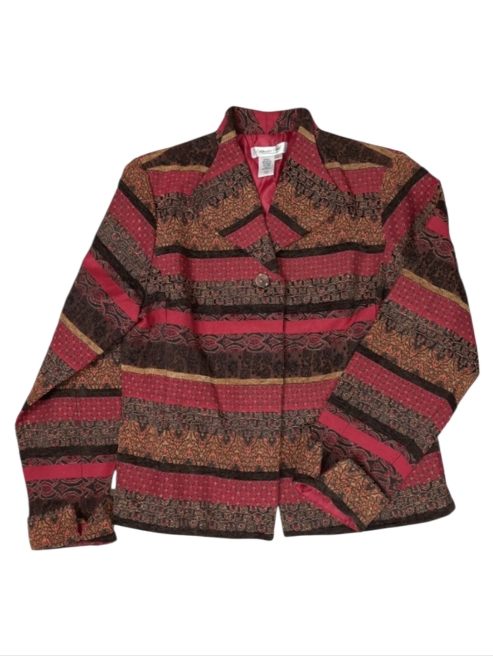 Coldwater Creek Fully Lined Tapestry Blazer SZ L